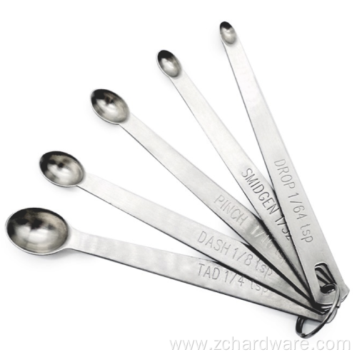 Coffee 5pcs Stainless Steel Teaspoon Measurment Scoop Set